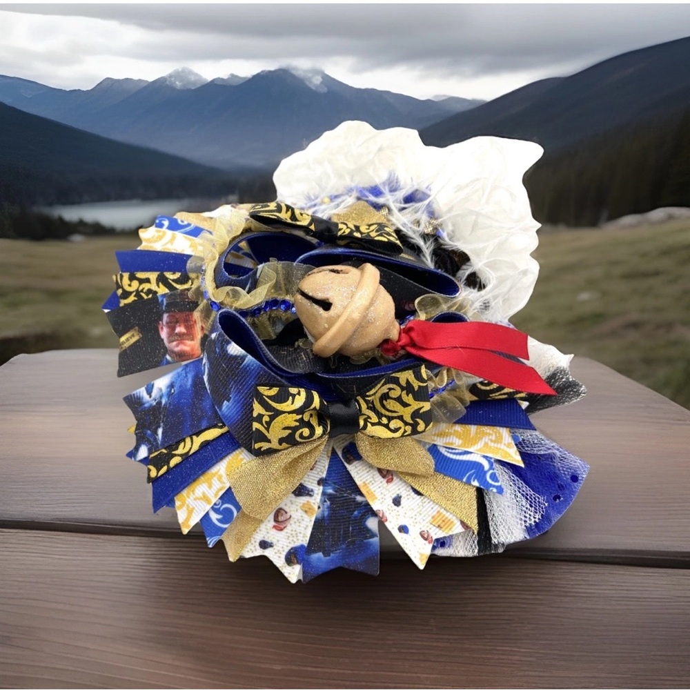 Polar express handmade bow 6”